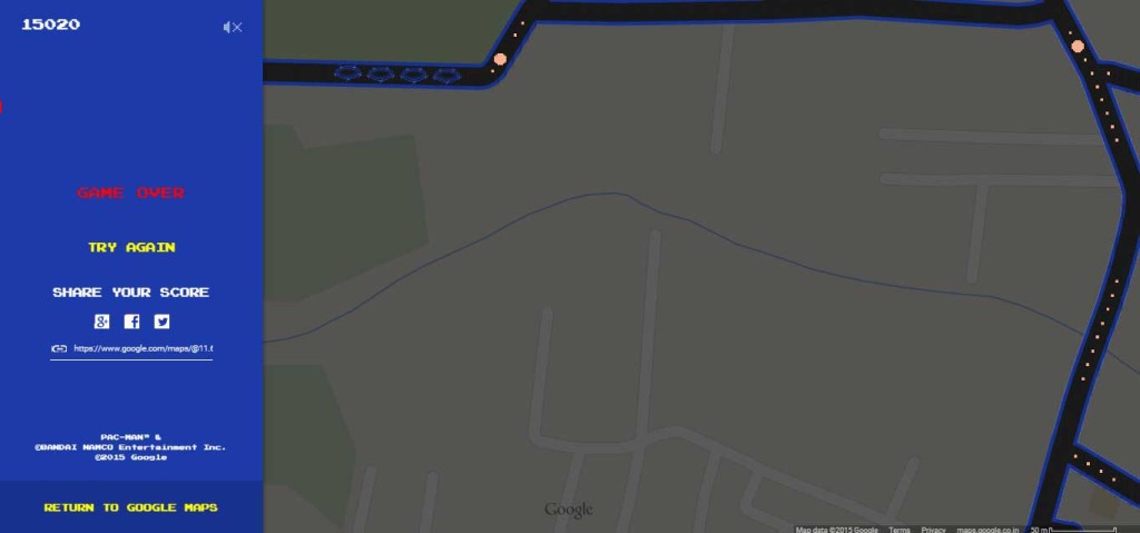 Play Pac-Man Game in Google Maps - Google Maps Easter Egg