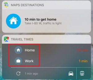 Google Maps home and work
