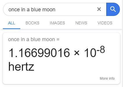 Once in a blue moon - Google easter egg