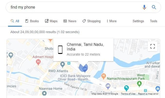 Find My iPhone using Google