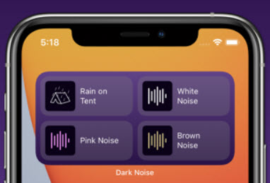 Dark Noise app widget iOS 14
