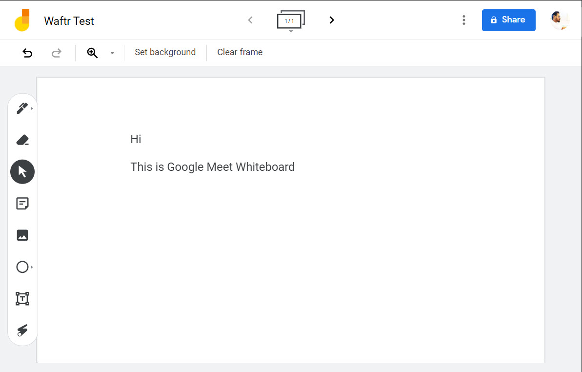 Google Meet Whiteboard