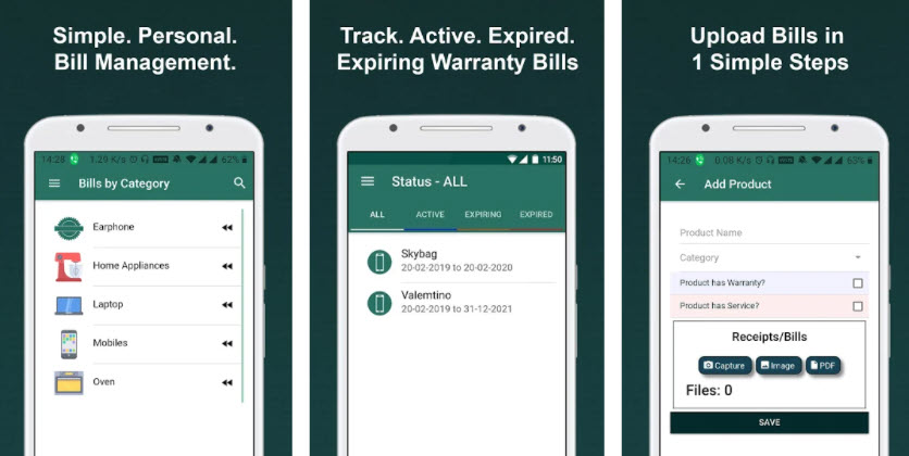 Bills Box warranty tracker App