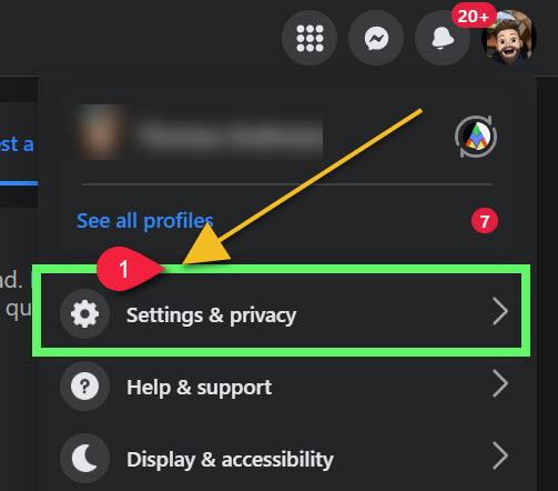Go to FB Profile and choose Settings and privacy