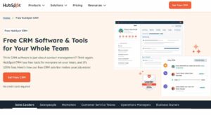 Hubspot CRM landing page