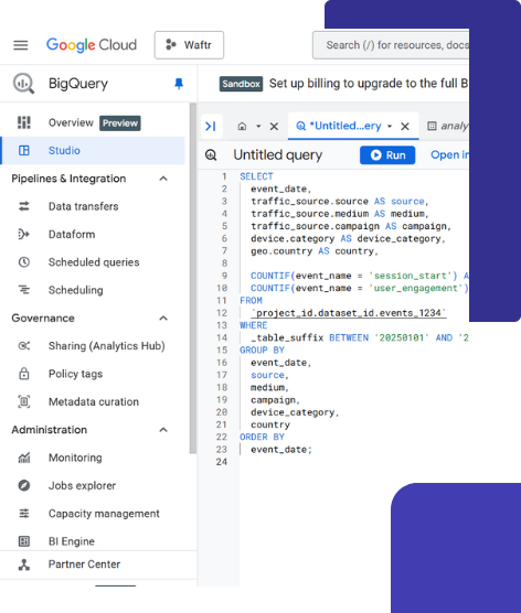 Google Bigquery analysis Google Bigquery analysis