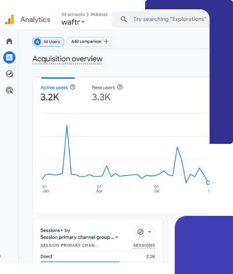 Google analytics screen