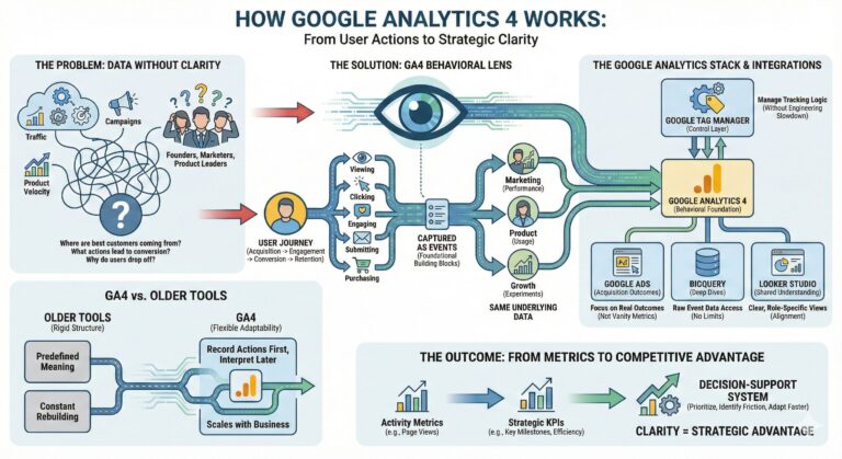 Infograph on How Google Analytics 4 works
